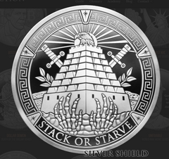 1oz Silver Proof 2026 Silver Shield STACK OR STARVE V2