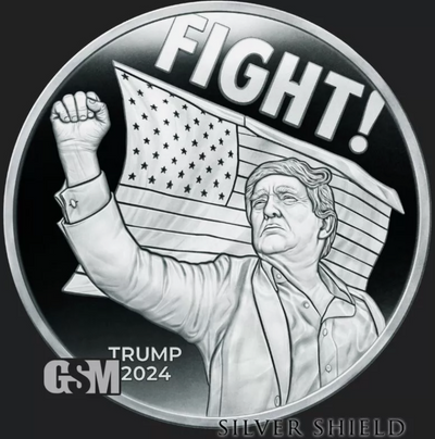 1oz Silver Proof  TRUMP FIGHT