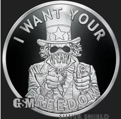 1 OZ .999 PURE SILVER SHIELD PROOF 2020 UNCLE FEAR MINI MINTAGE ROUND
