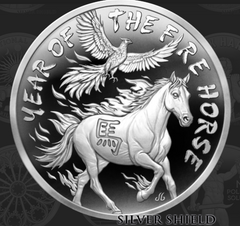 1oz Silver Proof 2026 Silver Shield Year Of The Fire Horse